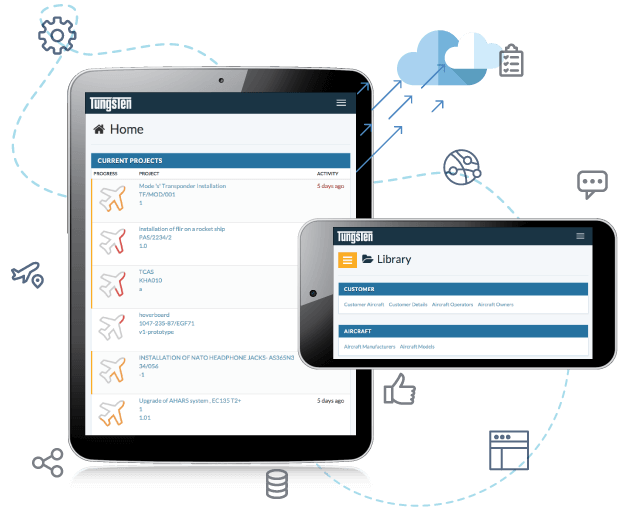 Tungsten Certification Software running on mobile devices